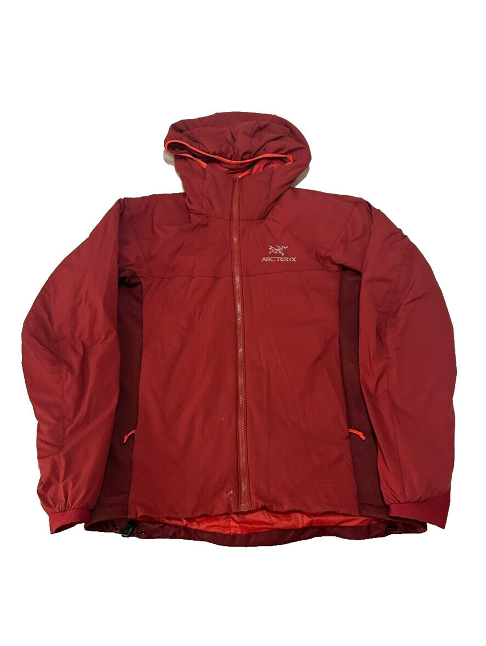 Arc'teryx Jacket Atom LT Hoodie Men Small Red Orange Hooded Full Zip Outdoors